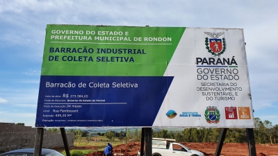 Município de Rondon constrói Barracão Industrial de Coleta Seletiva