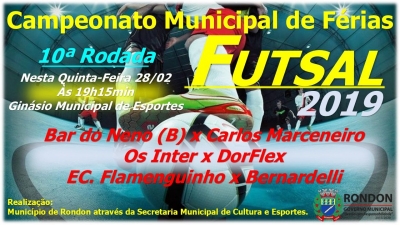 10ª Rodada Campeonato Municipal de Férias Futsal
