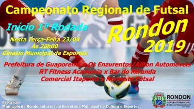 É Amanhã: 1ª Rodada do Campeonato Regional de Futsal 