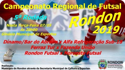 5ª Rodada do Campeonato Regional de Futsal