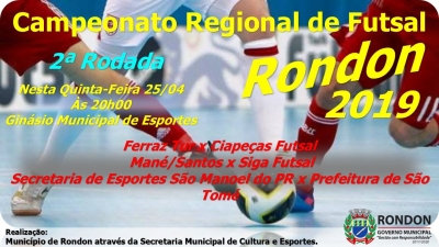 Segunda Rodada do Campeonato Regional de Futsal