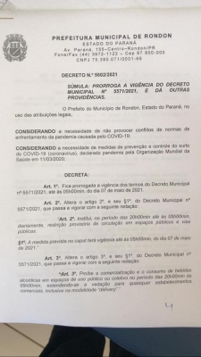 NOVO DECRETO MUNICIPAL N° 5602\2021