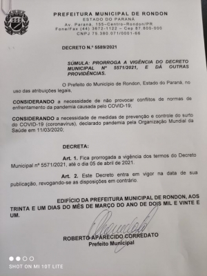 DECRETO MUNICIPAL N° 5589/2021