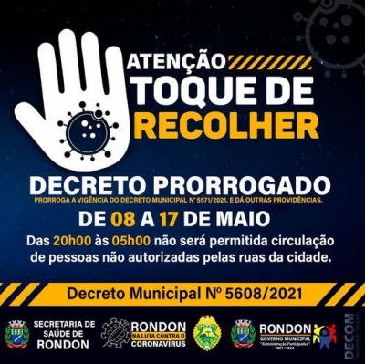 PRORROGAÇÃO DO DECRETO EM RONDON!