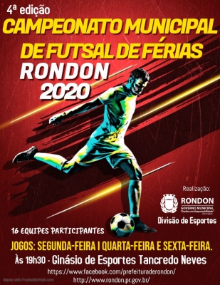 Venha participar do Campeonato Municipal de Futsal de Férias