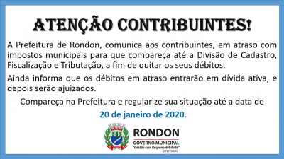 Comunicado aos Contribuintes: Regularização de débitos