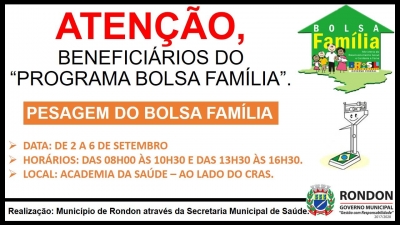 Pesagem do Programa Bolsa Família