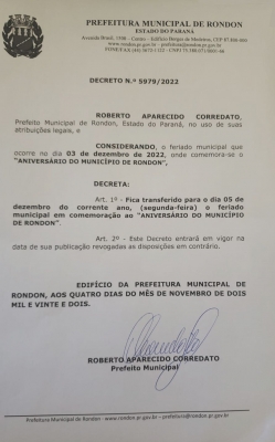 DECRETO MUNICIPAL Nº 5979/2022