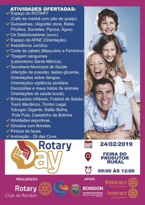 O Próximo Fim de Semana (24/02) Será Marcado Por Ações e Serviços Gratuitos Ofertadas no Rotary Day!