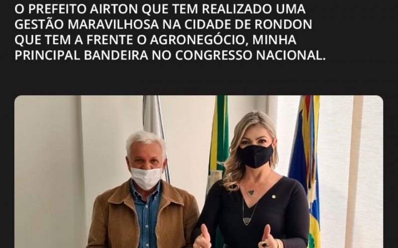 DEPUTADA ALINE SLEUTJES VISITA RONDON E TRAZ RECURSOS PARA A EDUCAÇÃO 